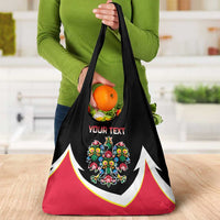 Personalized Poland Wycinanki Eagle Grocery Bag Polish Traditional Floral Folk Pattern - Wonder Print Shop