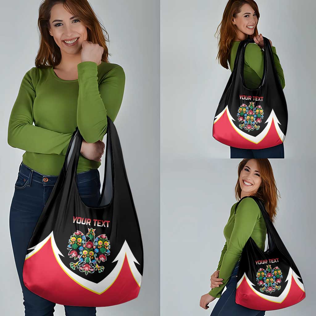 Personalized Poland Wycinanki Eagle Grocery Bag Polish Traditional Floral Folk Pattern - Wonder Print Shop