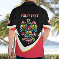 Personalized Poland Wycinanki Eagle Hawaiian Shirt Polish Traditional Floral Folk Pattern - Wonder Print Shop