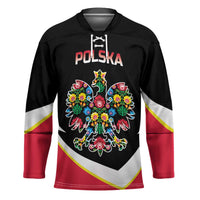 Personalized Poland Wycinanki Eagle Hockey Jersey Polish Traditional Floral Folk Pattern - Wonder Print Shop