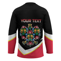 Personalized Poland Wycinanki Eagle Hockey Jersey Polish Traditional Floral Folk Pattern - Wonder Print Shop