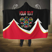 Personalized Poland Wycinanki Eagle Hooded Blanket Polish Traditional Floral Folk Pattern - Wonder Print Shop