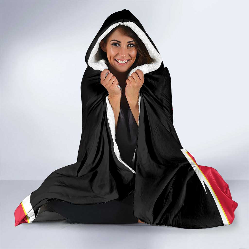 Personalized Poland Wycinanki Eagle Hooded Blanket Polish Traditional Floral Folk Pattern - Wonder Print Shop