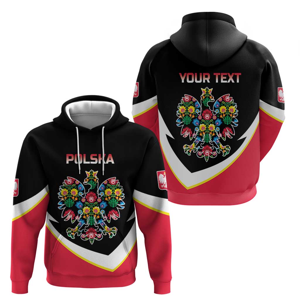 Personalized Poland Wycinanki Eagle Hoodie Polish Traditional Floral Folk Pattern - Wonder Print Shop