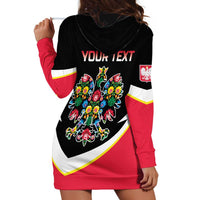 Personalized Poland Wycinanki Eagle Hoodie Dress Polish Traditional Floral Folk Pattern - Wonder Print Shop