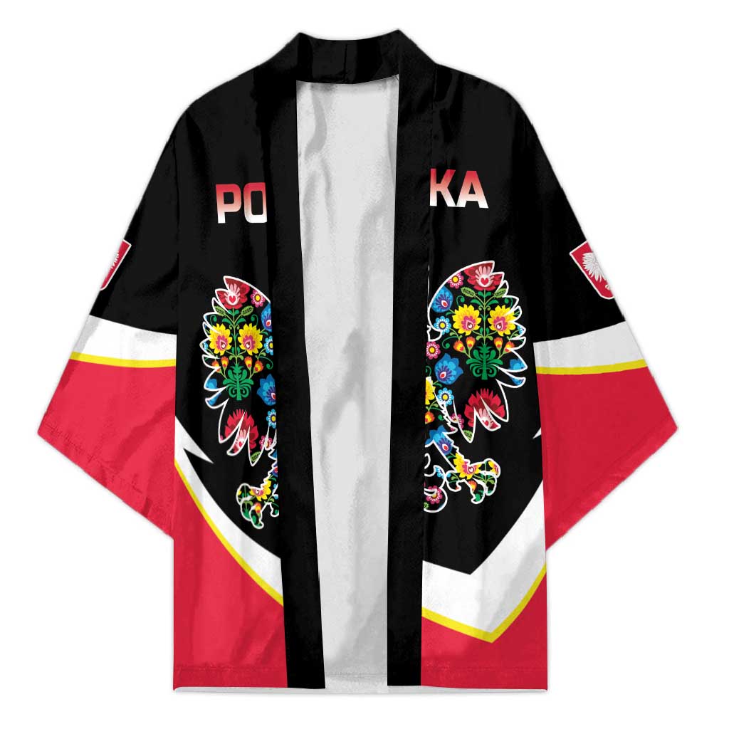 Personalized Poland Wycinanki Eagle Kimono Polish Traditional Floral Folk Pattern - Wonder Print Shop