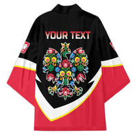 Personalized Poland Wycinanki Eagle Kimono Polish Traditional Floral Folk Pattern - Wonder Print Shop
