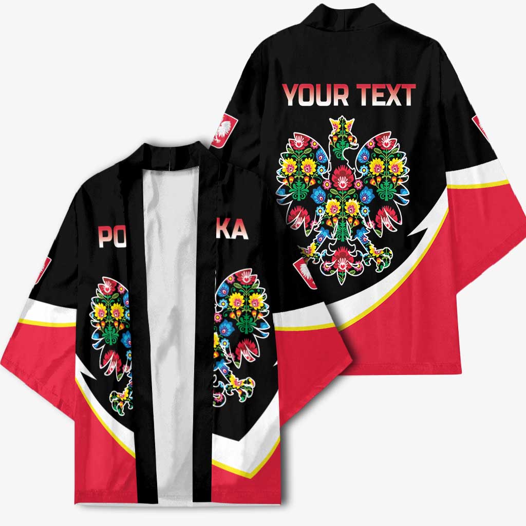 Personalized Poland Wycinanki Eagle Kimono Polish Traditional Floral Folk Pattern - Wonder Print Shop