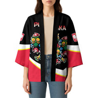 Personalized Poland Wycinanki Eagle Kimono Polish Traditional Floral Folk Pattern - Wonder Print Shop