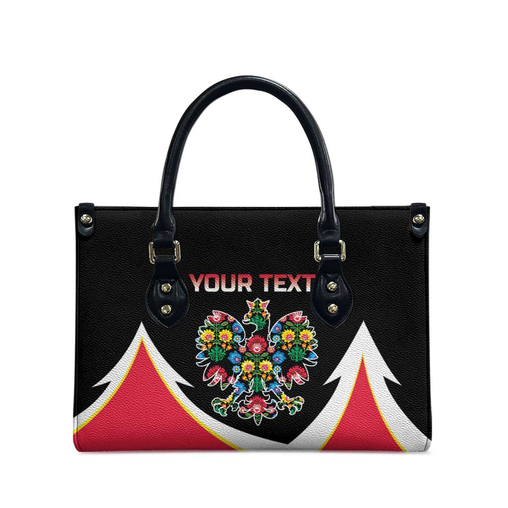 Personalized Poland Wycinanki Eagle Leather Bag Polish Traditional Floral Folk Pattern - Wonder Print Shop
