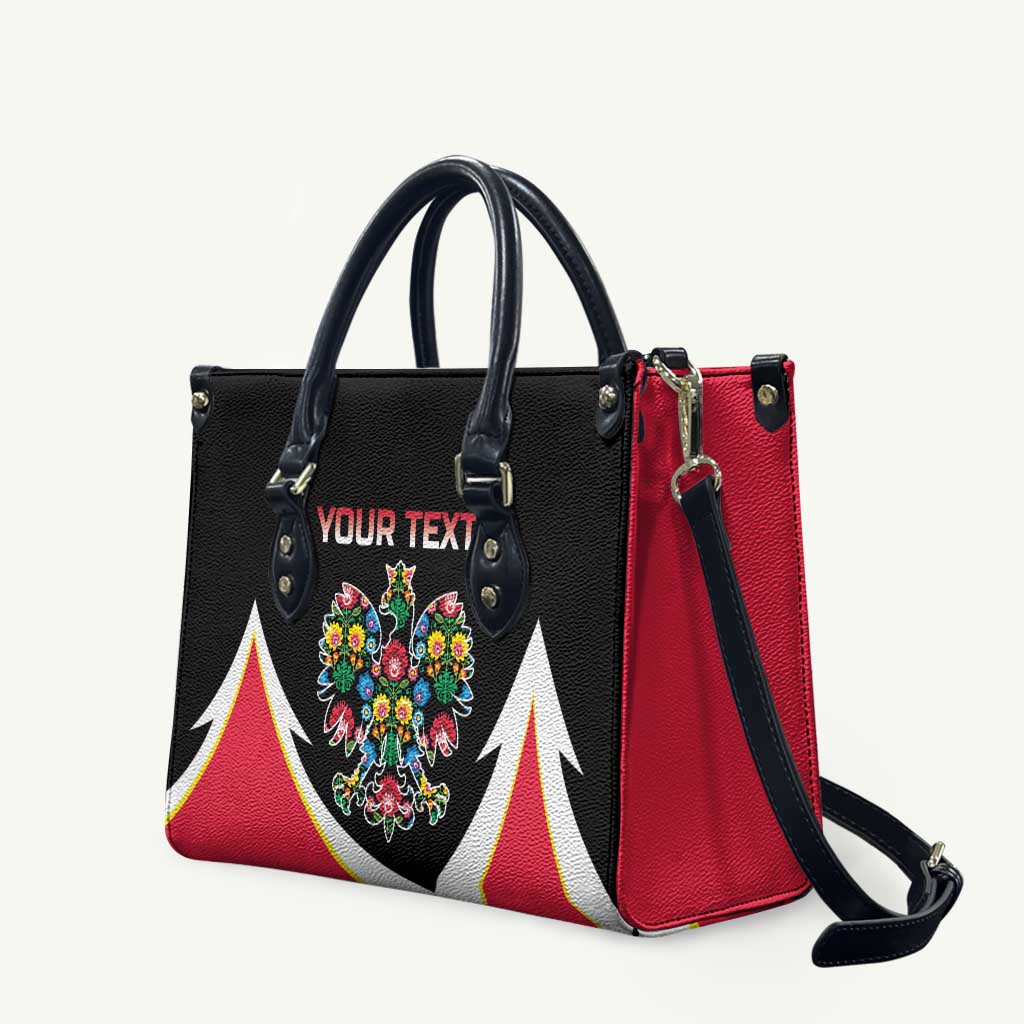 Personalized Poland Wycinanki Eagle Leather Bag Polish Traditional Floral Folk Pattern - Wonder Print Shop