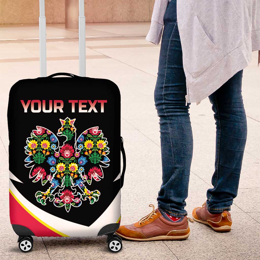 Personalized Poland Wycinanki Eagle Luggage Cover Polish Traditional Floral Folk Pattern - Wonder Print Shop