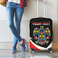 Personalized Poland Wycinanki Eagle Luggage Cover Polish Traditional Floral Folk Pattern - Wonder Print Shop