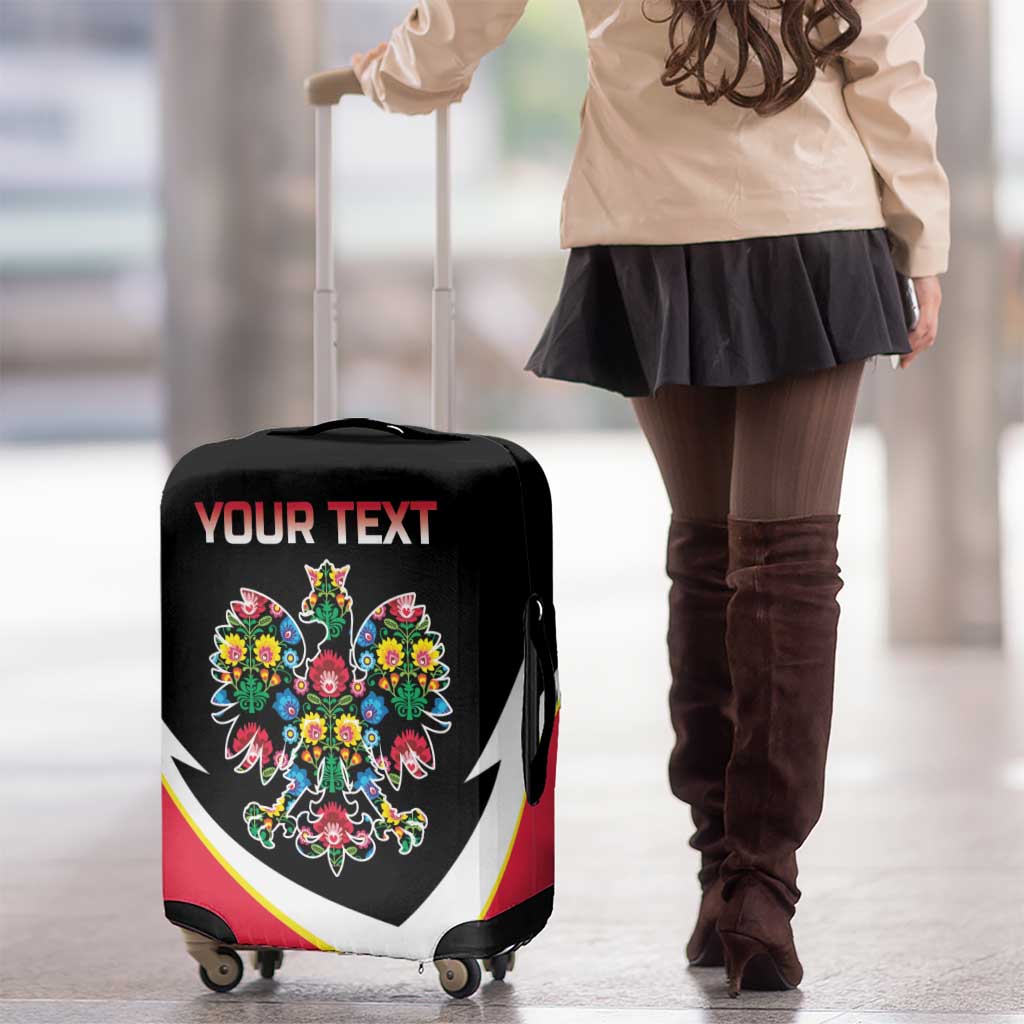 Personalized Poland Wycinanki Eagle Luggage Cover Polish Traditional Floral Folk Pattern - Wonder Print Shop