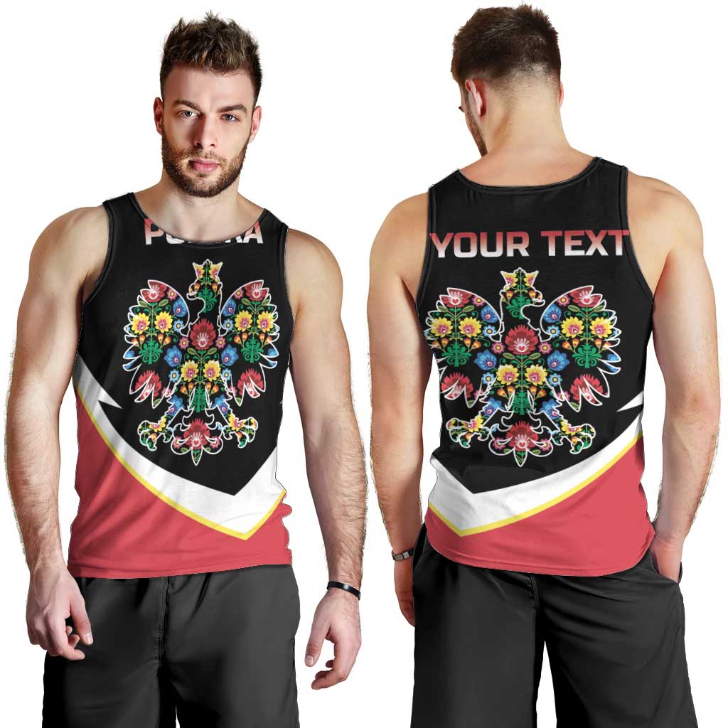 Personalized Poland Wycinanki Eagle Men Tank Top Polish Traditional Floral Folk Pattern - Wonder Print Shop