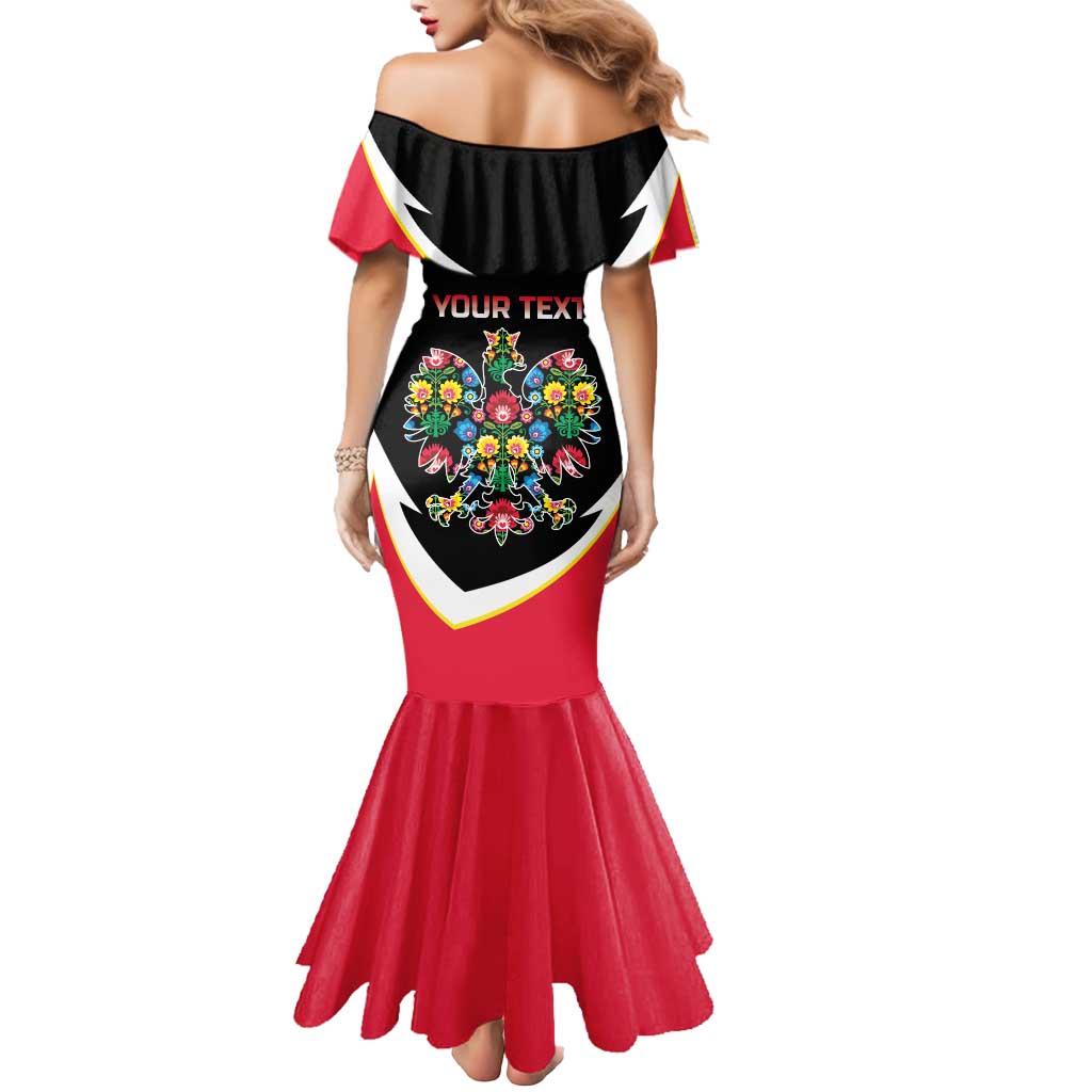 Personalized Poland Wycinanki Eagle Mermaid Dress Polish Traditional Floral Folk Pattern - Wonder Print Shop