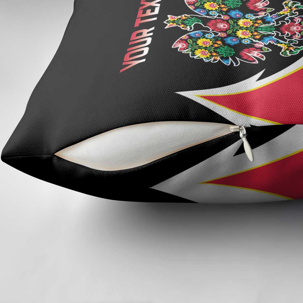 Personalized Poland Wycinanki Eagle Pillow Cover Polish Traditional Floral Folk Pattern - Wonder Print Shop