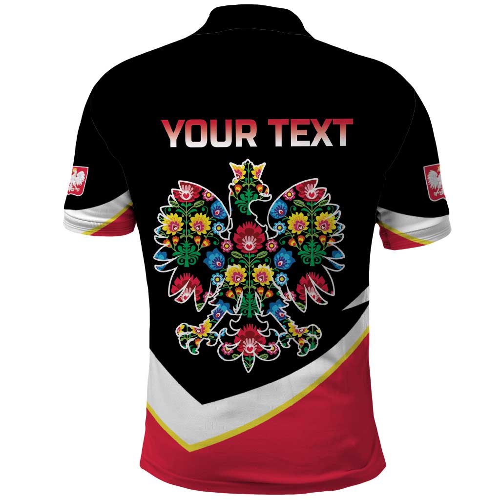 Personalized Poland Wycinanki Eagle Polo Shirt Polish Traditional Floral Folk Pattern - Wonder Print Shop