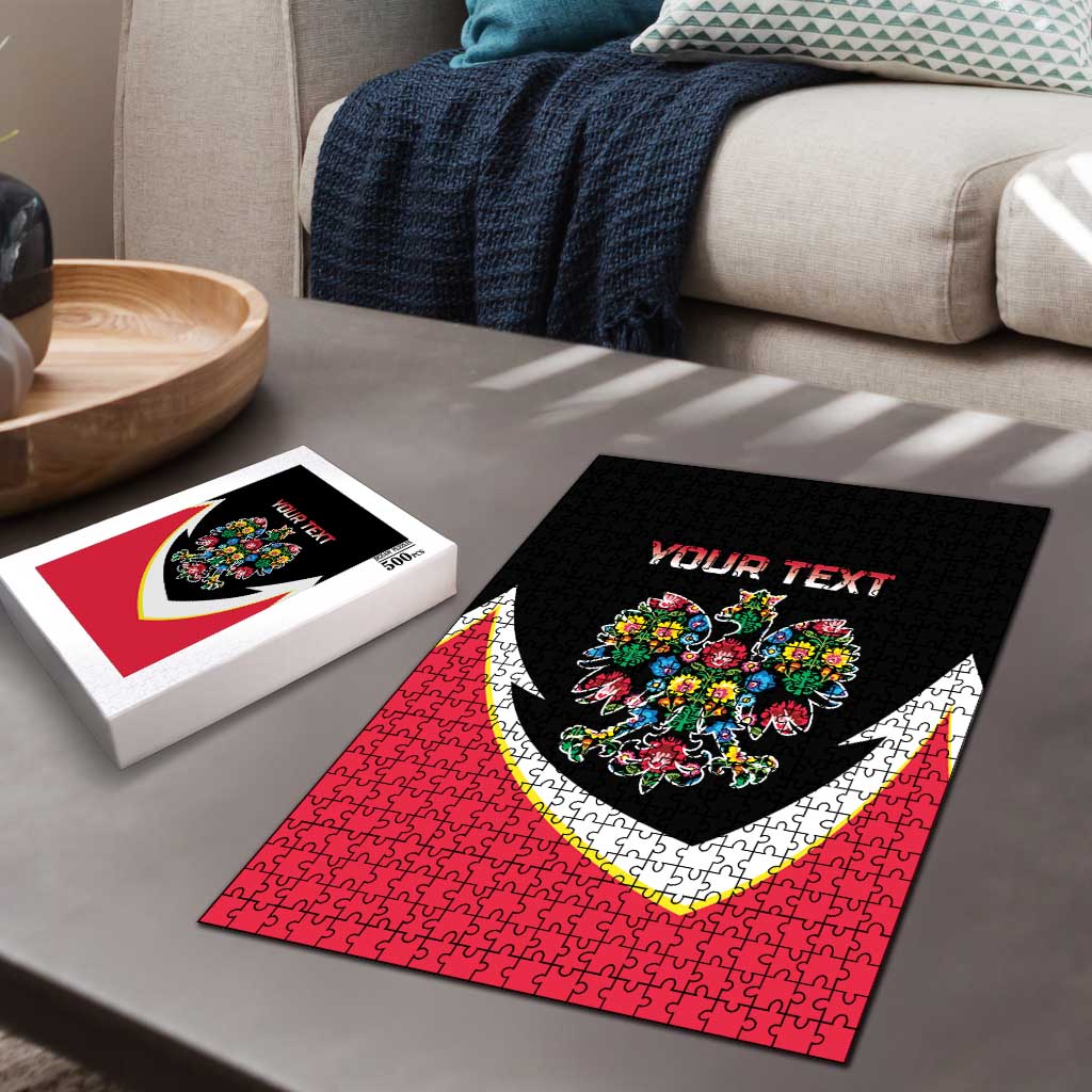 Personalized Poland Wycinanki Eagle Puzzle Polish Traditional Floral Folk Pattern - Wonder Print Shop