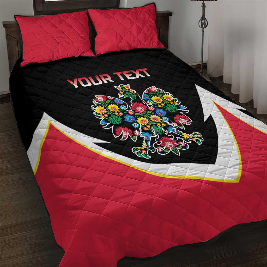 Personalized Poland Wycinanki Eagle Quilt Bed Set Polish Traditional Floral Folk Pattern - Wonder Print Shop