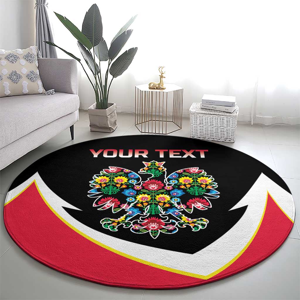 Personalized Poland Wycinanki Eagle Round Carpet Polish Traditional Floral Folk Pattern - Wonder Print Shop