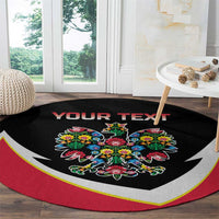 Personalized Poland Wycinanki Eagle Round Carpet Polish Traditional Floral Folk Pattern - Wonder Print Shop