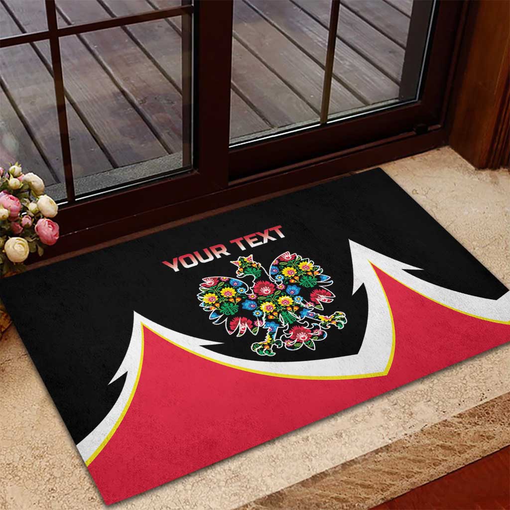 Personalized Poland Wycinanki Eagle Rubber Doormat Polish Traditional Floral Folk Pattern - Wonder Print Shop