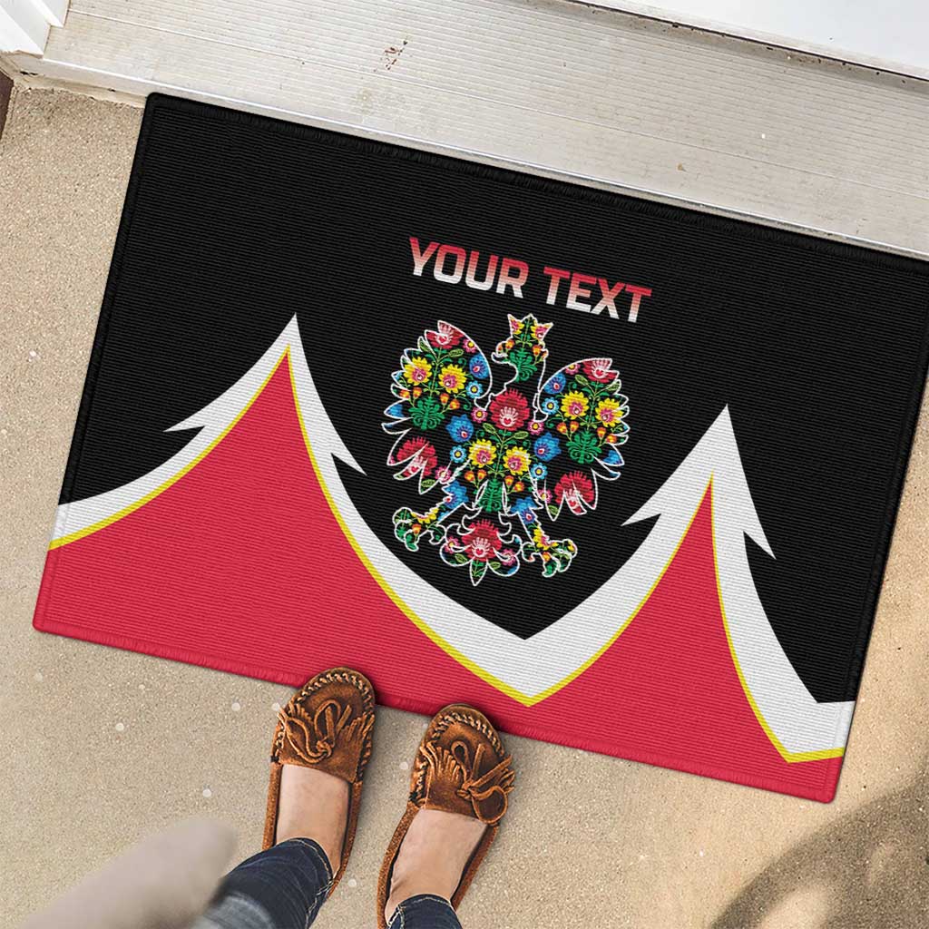 Personalized Poland Wycinanki Eagle Rubber Doormat Polish Traditional Floral Folk Pattern - Wonder Print Shop