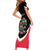 Personalized Poland Wycinanki Eagle Short Sleeve Bodycon Dress Polish Traditional Floral Folk Pattern - Wonder Print Shop