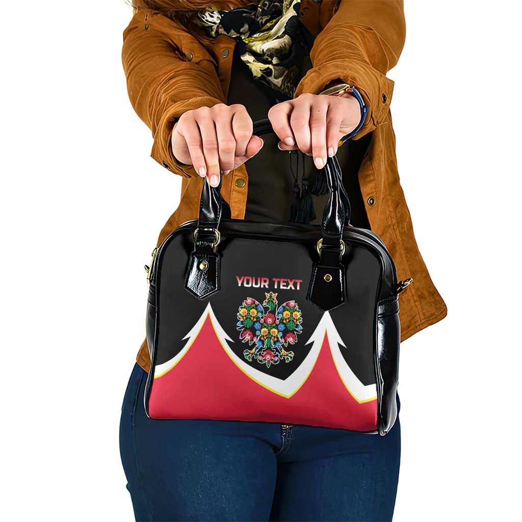 Personalized Poland Wycinanki Eagle Shoulder Handbag Polish Traditional Floral Folk Pattern - Wonder Print Shop