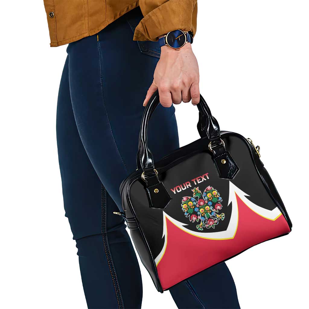 Personalized Poland Wycinanki Eagle Shoulder Handbag Polish Traditional Floral Folk Pattern - Wonder Print Shop