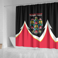 Personalized Poland Wycinanki Eagle Shower Curtain Polish Traditional Floral Folk Pattern - Wonder Print Shop