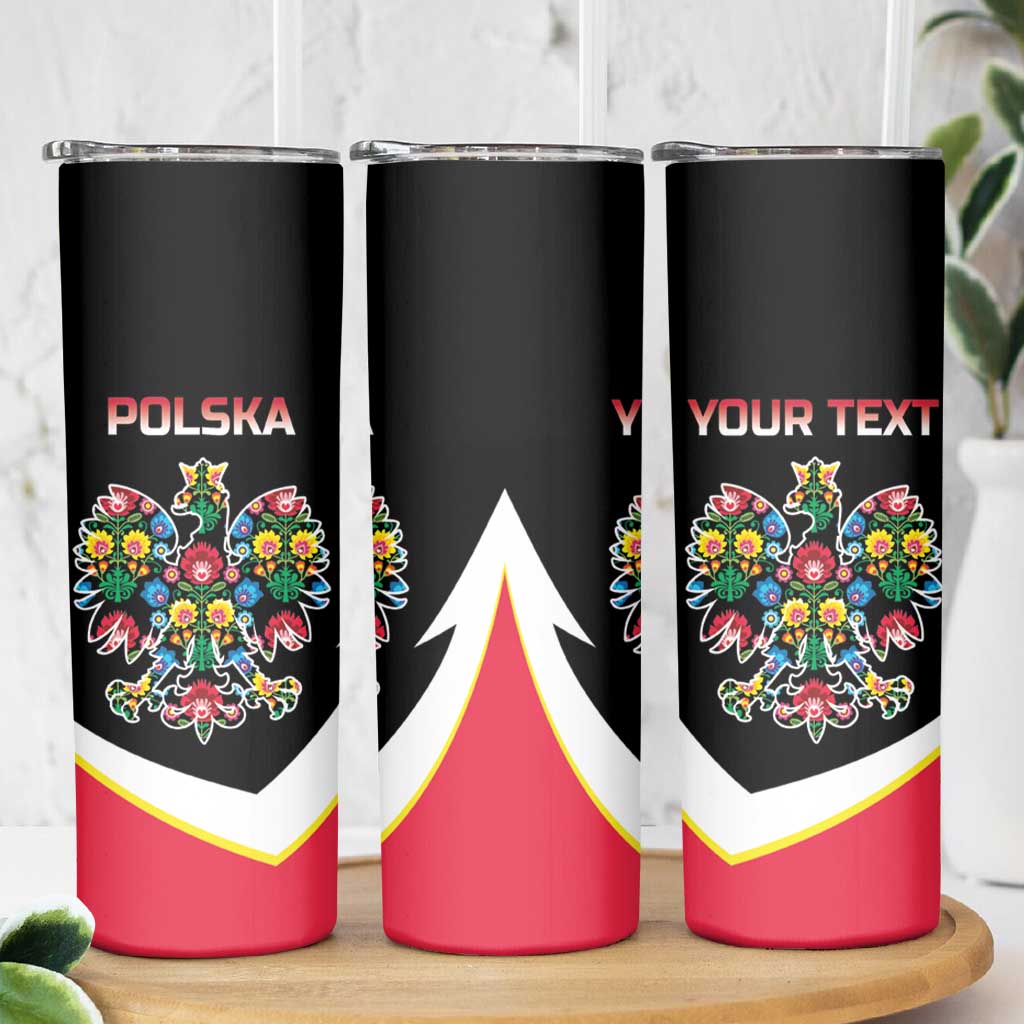 Personalized Poland Wycinanki Eagle Skinny Tumbler Polish Traditional Floral Folk Pattern - Wonder Print Shop
