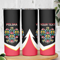 Personalized Poland Wycinanki Eagle Skinny Tumbler Polish Traditional Floral Folk Pattern - Wonder Print Shop