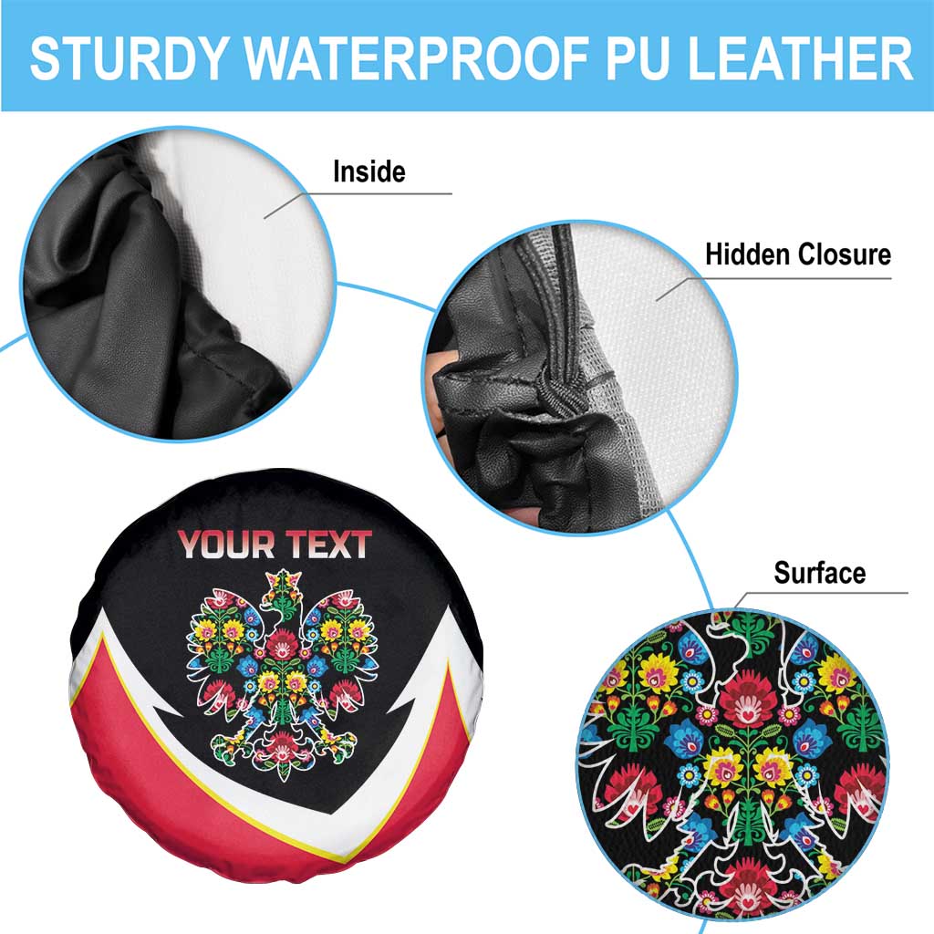 Personalized Poland Wycinanki Eagle Spare Tire Cover Polish Traditional Floral Folk Pattern - Wonder Print Shop