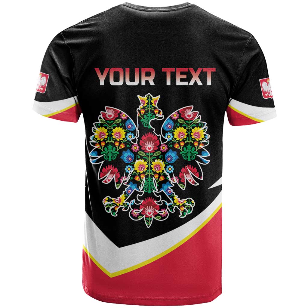 Personalized Poland Wycinanki Eagle T Shirt Polish Traditional Floral Folk Pattern - Wonder Print Shop