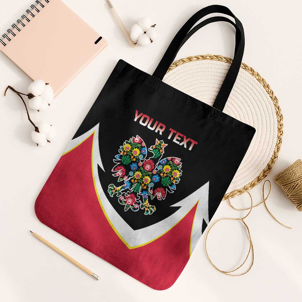 Personalized Poland Wycinanki Eagle Tote Bag Polish Traditional Floral Folk Pattern - Wonder Print Shop
