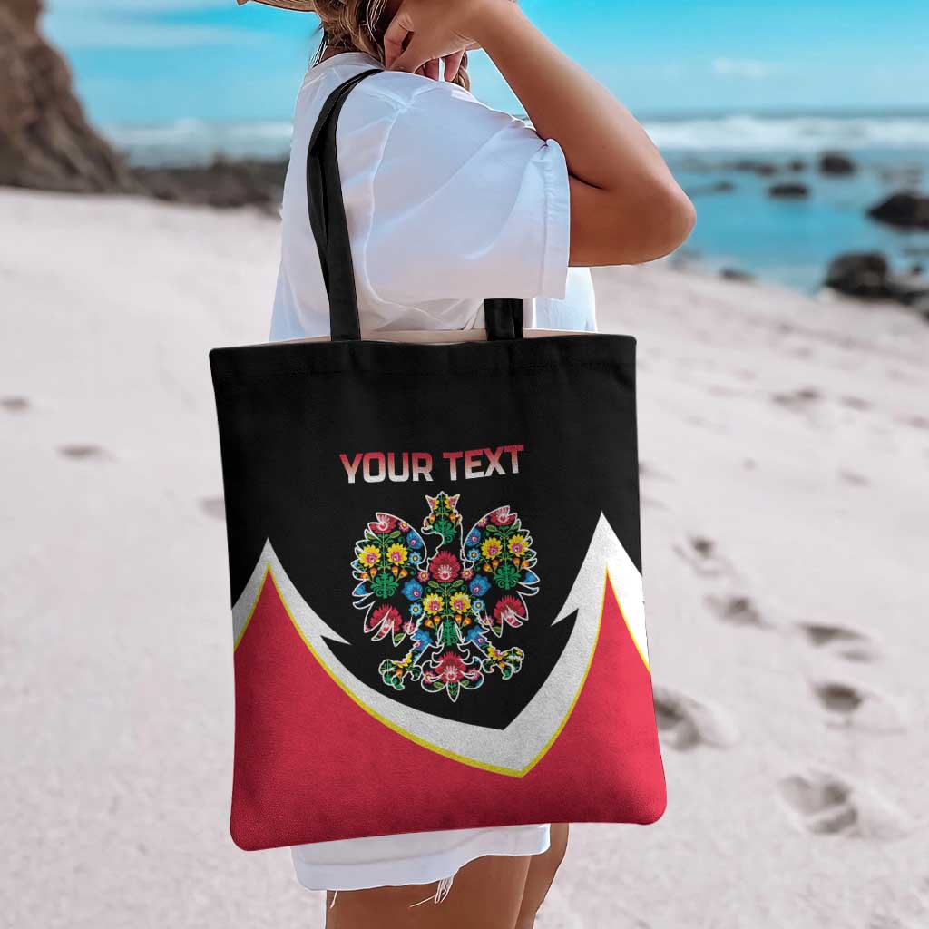 Personalized Poland Wycinanki Eagle Tote Bag Polish Traditional Floral Folk Pattern - Wonder Print Shop