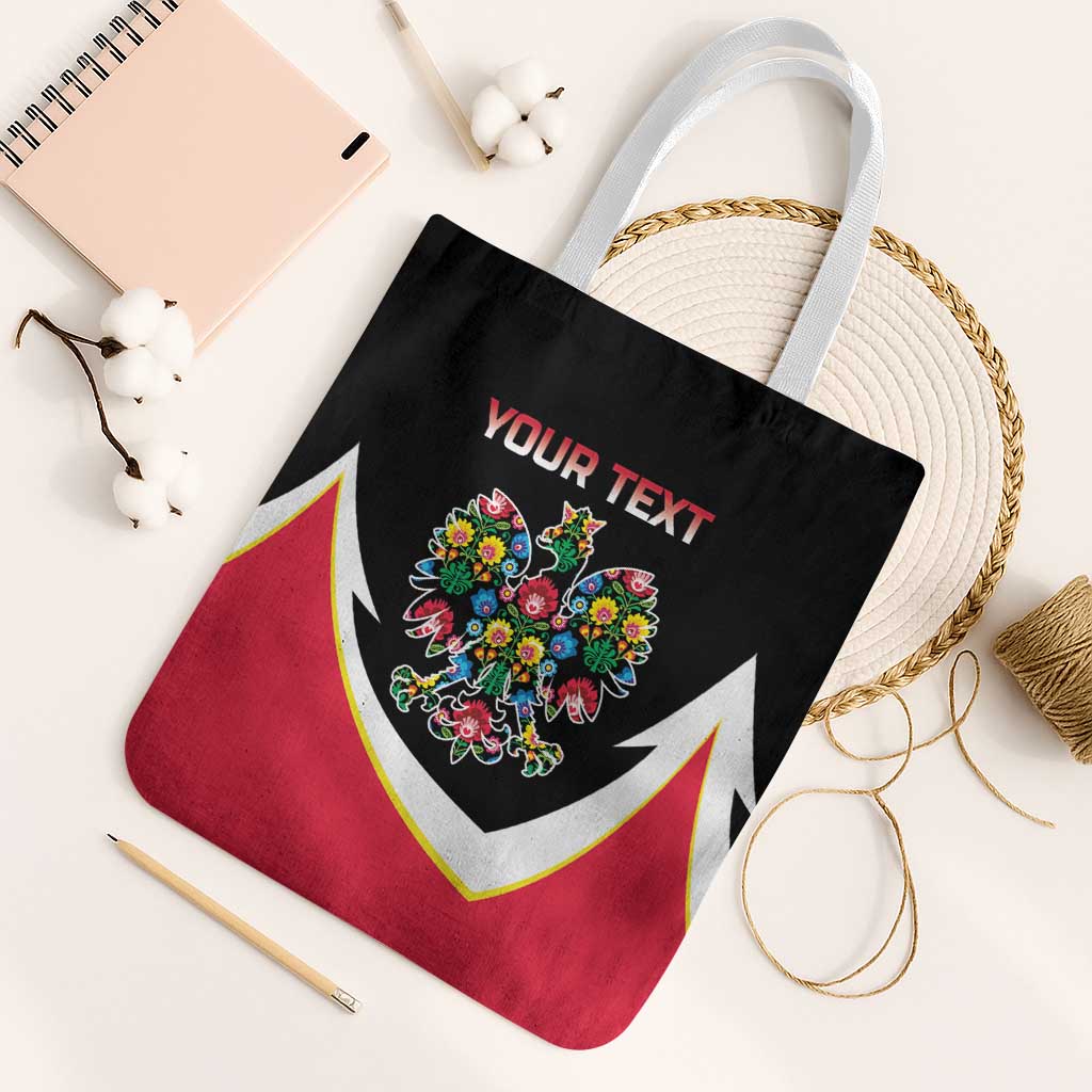 Personalized Poland Wycinanki Eagle Tote Bag Polish Traditional Floral Folk Pattern - Wonder Print Shop