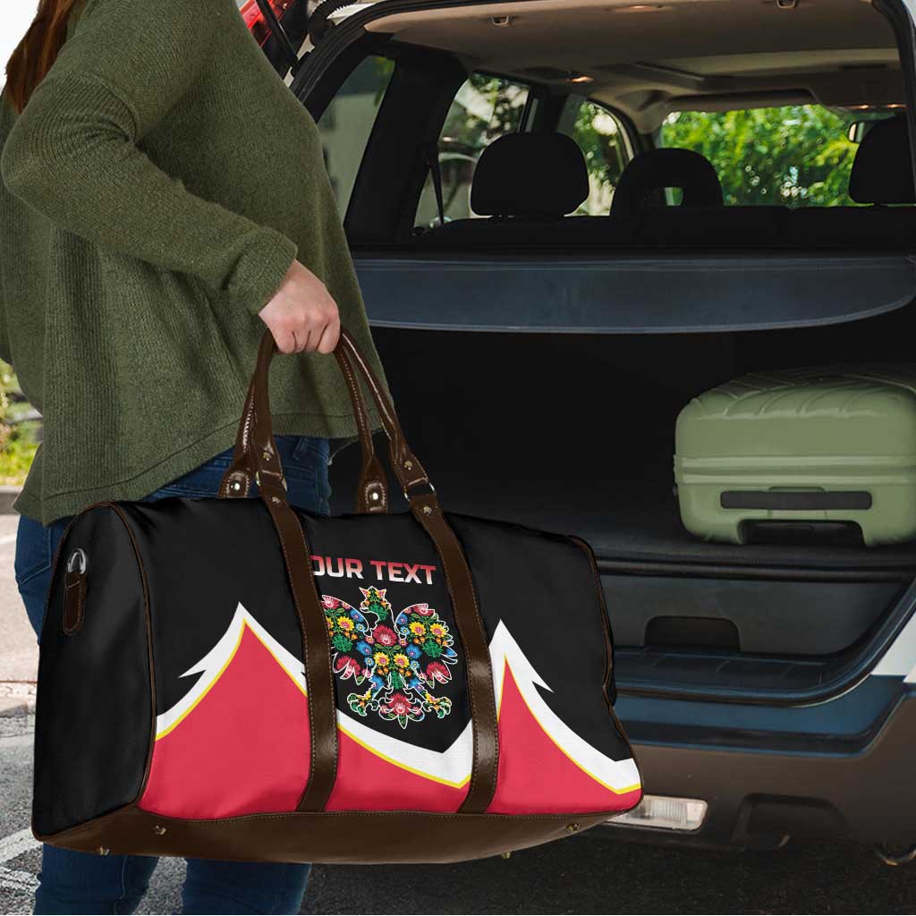 Personalized Poland Wycinanki Eagle Travel Bag Polish Traditional Floral Folk Pattern - Wonder Print Shop