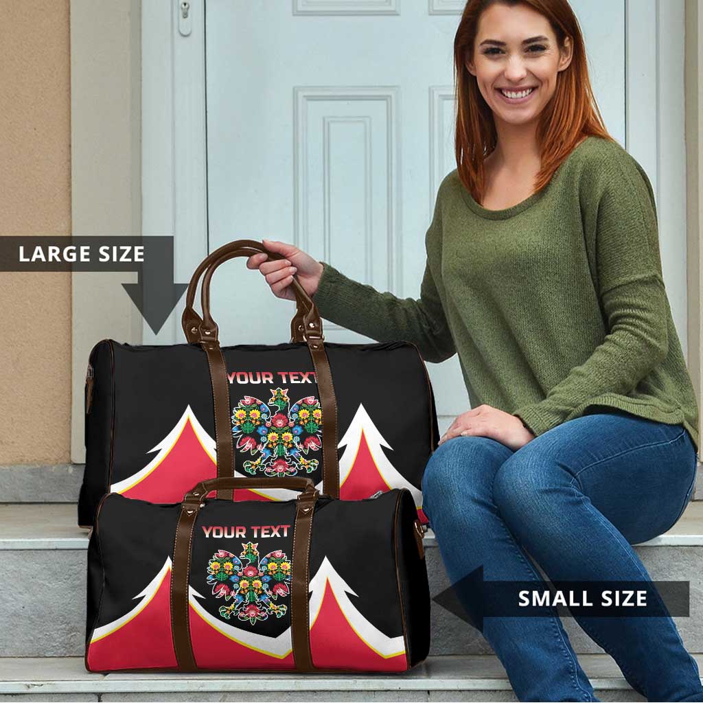 Personalized Poland Wycinanki Eagle Travel Bag Polish Traditional Floral Folk Pattern - Wonder Print Shop