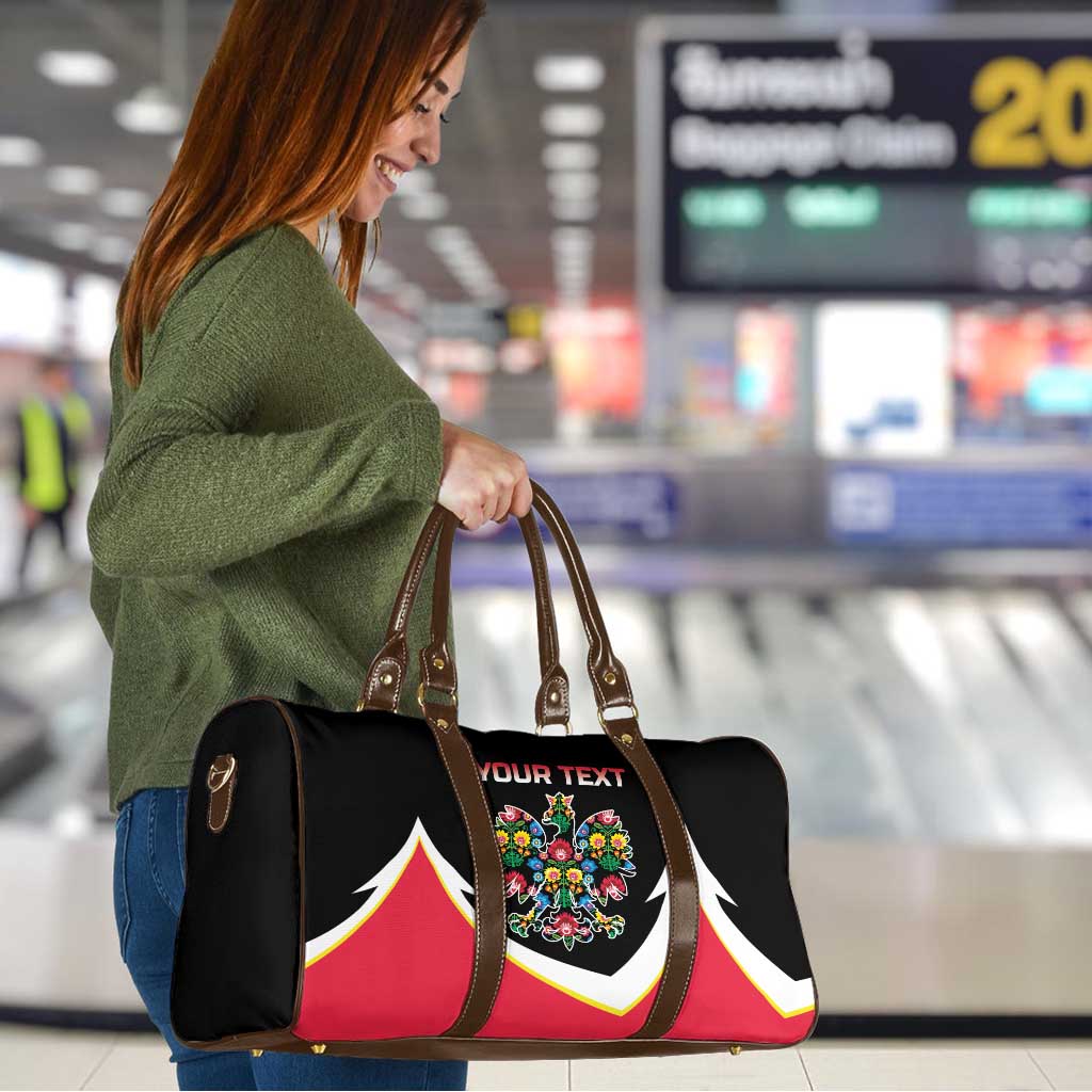 Personalized Poland Wycinanki Eagle Travel Bag Polish Traditional Floral Folk Pattern - Wonder Print Shop