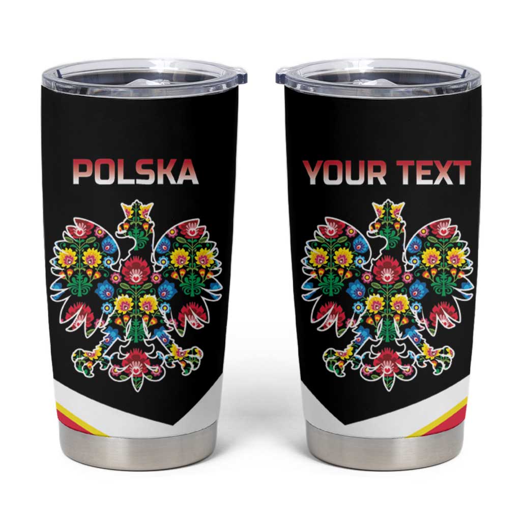 Personalized Poland Wycinanki Eagle Tumbler Cup Polish Traditional Floral Folk Pattern - Wonder Print Shop