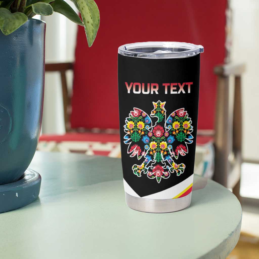 Personalized Poland Wycinanki Eagle Tumbler Cup Polish Traditional Floral Folk Pattern - Wonder Print Shop