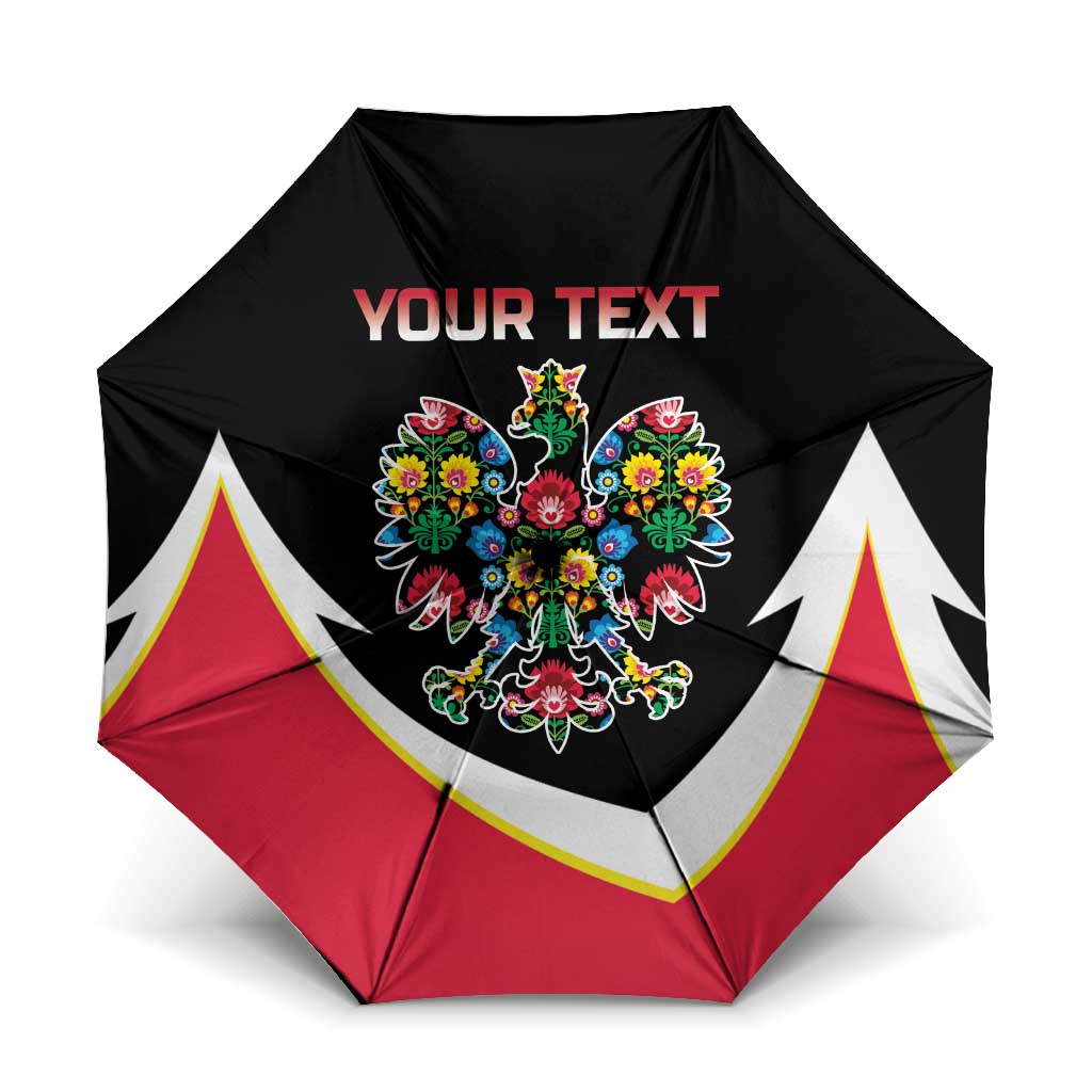 Personalized Poland Wycinanki Eagle Umbrella Polish Traditional Floral Folk Pattern - Wonder Print Shop