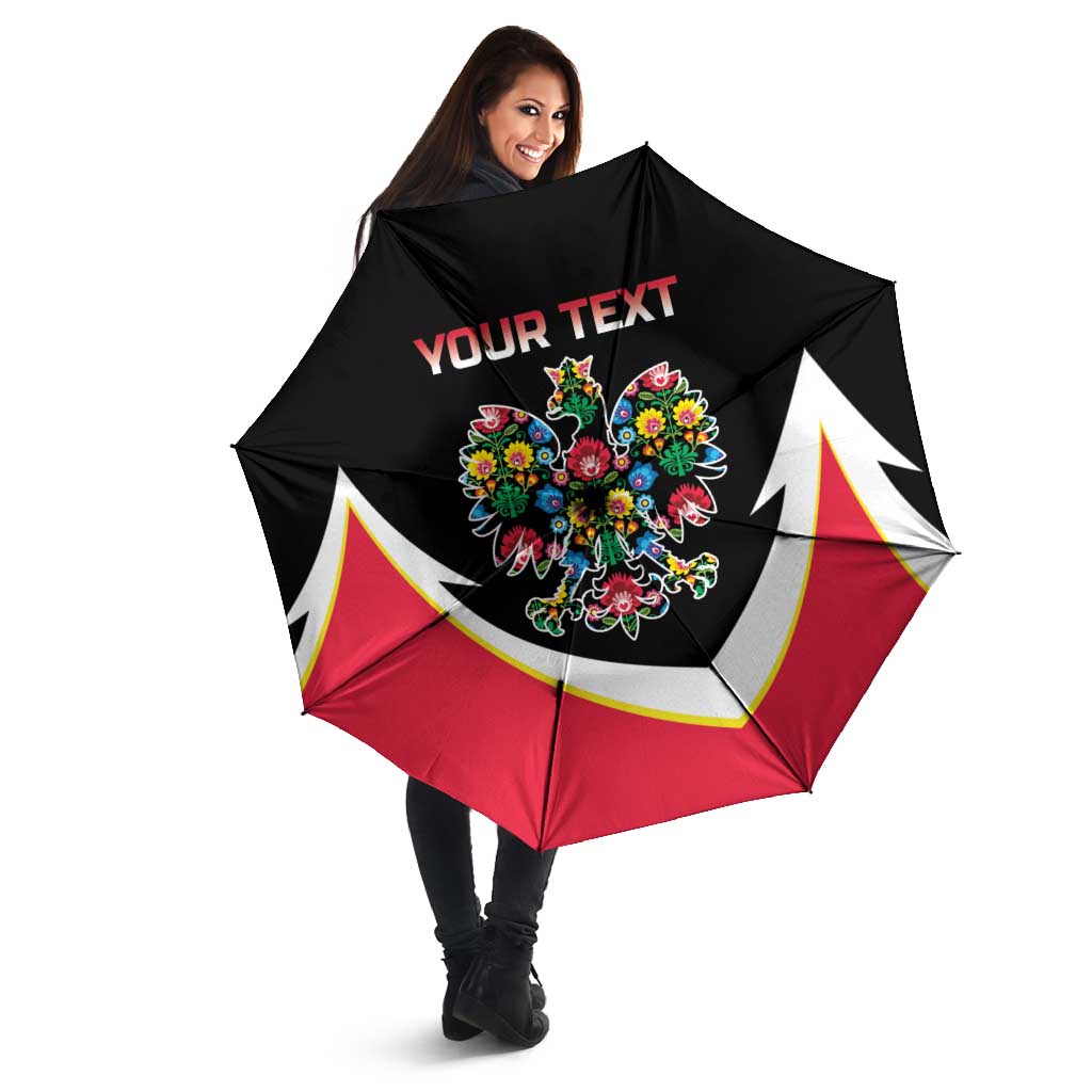 Personalized Poland Wycinanki Eagle Umbrella Polish Traditional Floral Folk Pattern - Wonder Print Shop