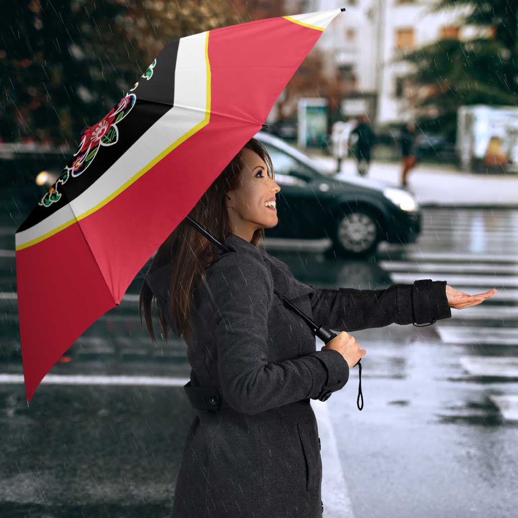 Personalized Poland Wycinanki Eagle Umbrella Polish Traditional Floral Folk Pattern - Wonder Print Shop