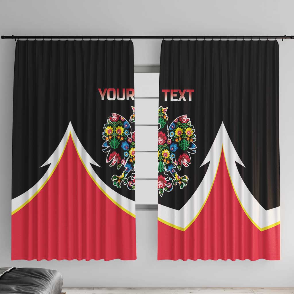 Personalized Poland Wycinanki Eagle Window Curtain Polish Traditional Floral Folk Pattern - Wonder Print Shop