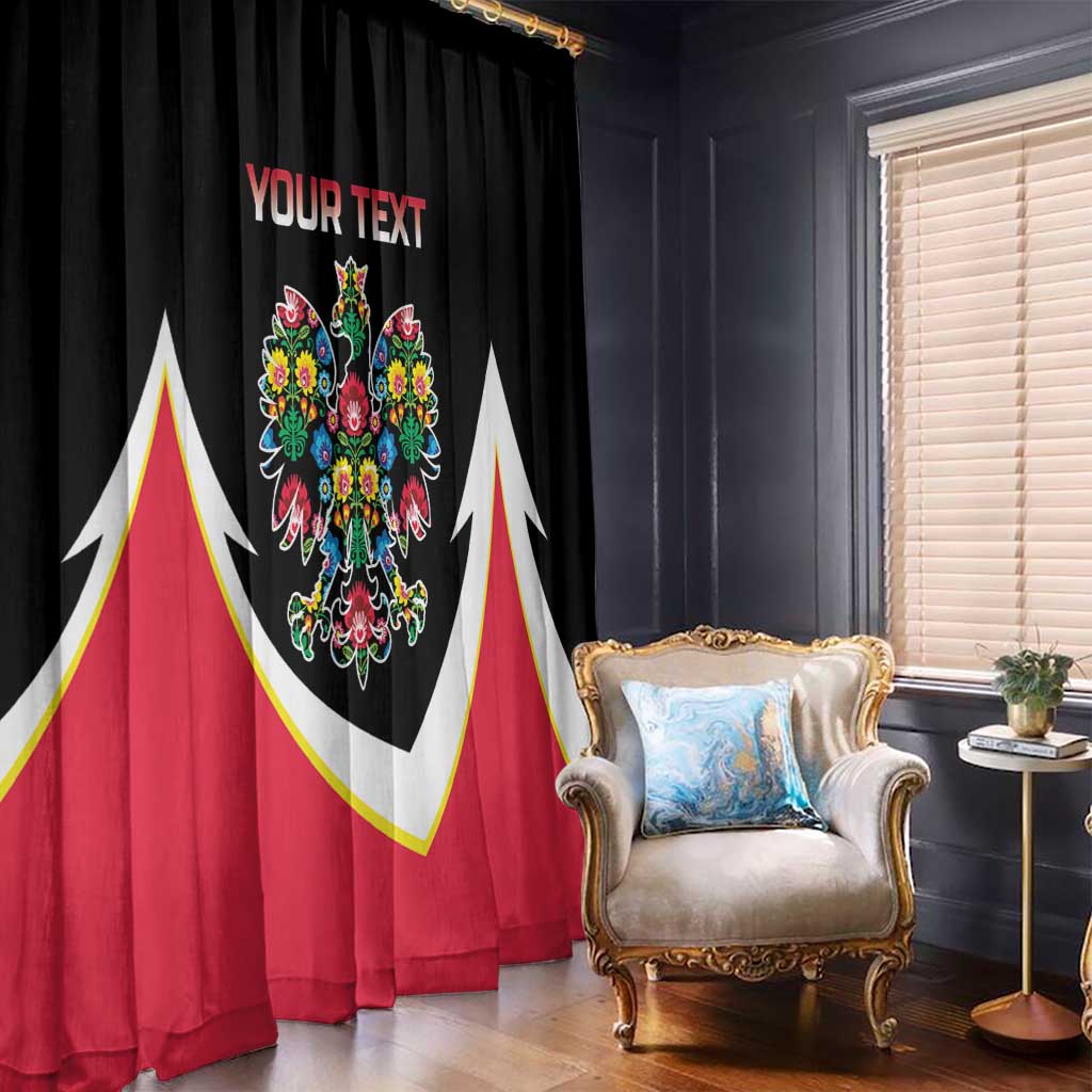 Personalized Poland Wycinanki Eagle Window Curtain Polish Traditional Floral Folk Pattern - Wonder Print Shop