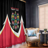 Personalized Poland Wycinanki Eagle Window Curtain Polish Traditional Floral Folk Pattern - Wonder Print Shop